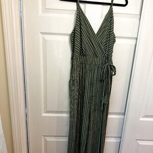 Zuri Tank Jumpsuit | Olive Stripe - 1XL